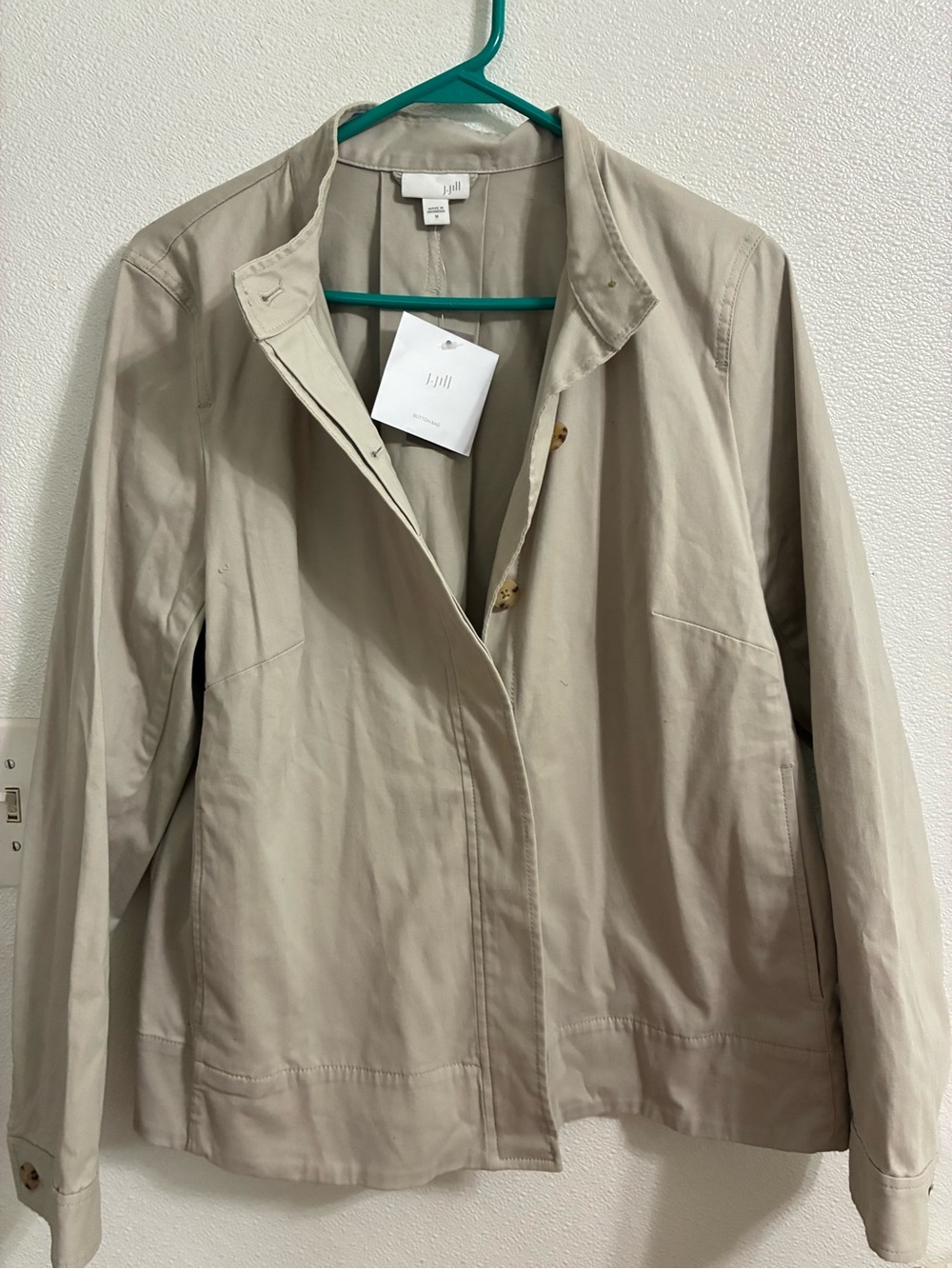 J Jill Light Beige Casual Trench Jacket NWT size M